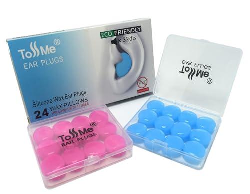 ToSSme ToSSme Silicone Ear Plugs for Sleeping Noise Cancelling Reusable Moldable Wax Earplugs for Swimming, Work, Airplane, SNR 30dB