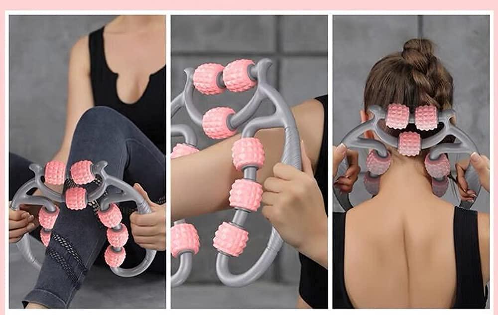 Zorzel Zorzel U Shape Yoga Massage Roller 8 Wheels Trigger Point for Arm Leg Neck Muscle Body Fatigue Lifted Tool Health Therapy Care Stress
