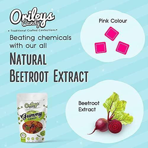 ORILEYS CANDY TRADITIONAL CRAFTED CONFECTIONS Orileys Vegan Gummy Candy - Yummy Fruit Flavour Cubes - 100% Natural Colours No Preservatives - 250g Pack