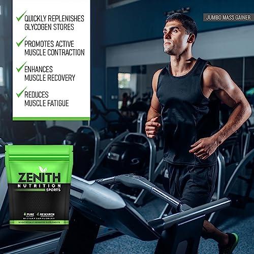 Zenith Nutrition Zenith Sports Jumbo Mass Gainer 1kg | Promotes Muscle Strength | 63g Carbs | 3.5g Protein | Mango Fusion Flavor