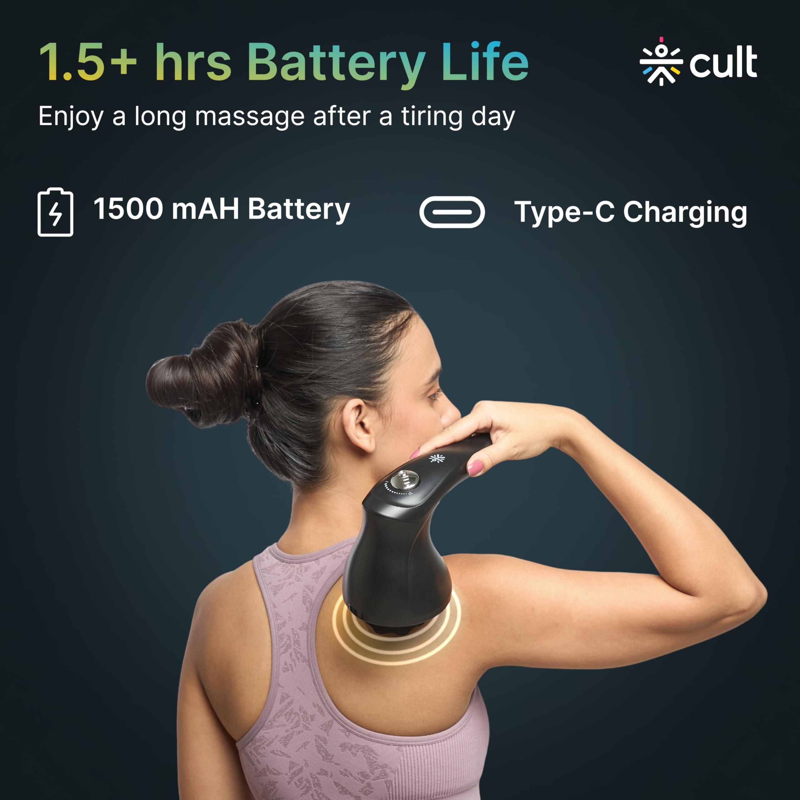 CULT CULT Deepsense Plus, Cordless Electric Hammer Full Body Massager, 4 Interchangeable Heads, Protective Mesh Cover, Adjustable Speed Settings, Deep Tissue Massage, Relieve Back, Leg, Arm & Foot Pain