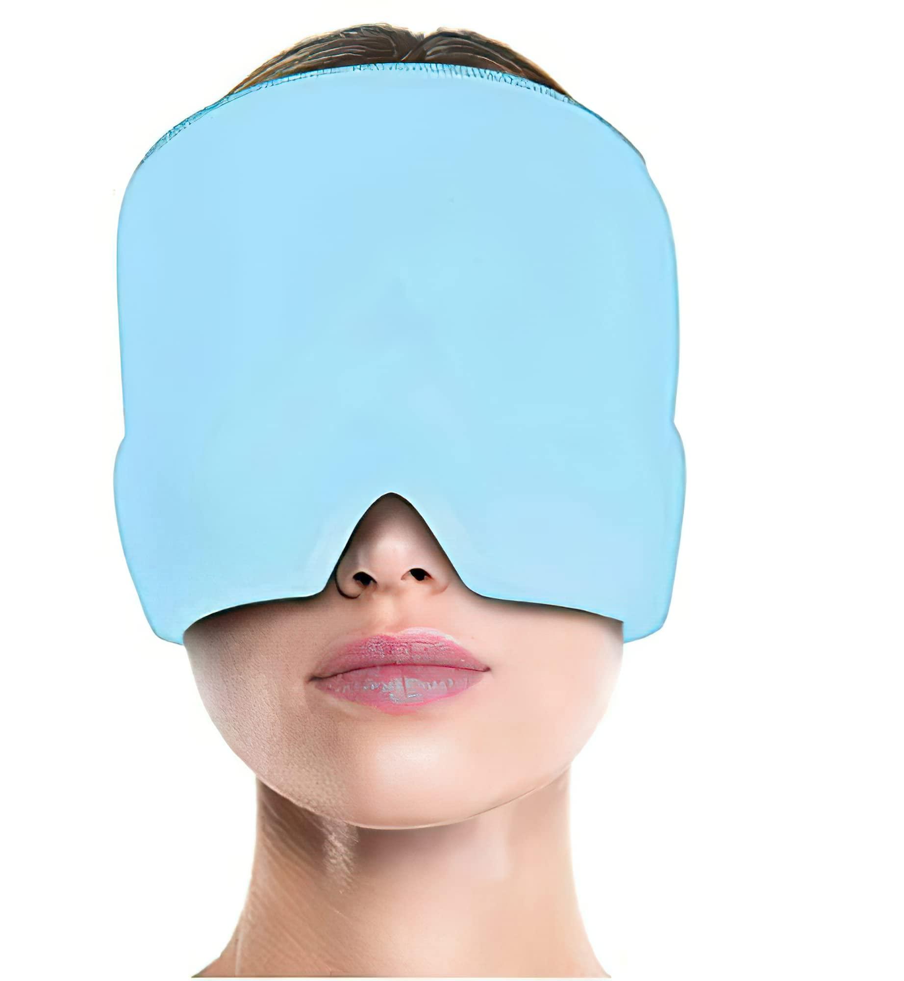 FamlyMart Migraine Relief Cap for Migraines, Headaches, Sinuses, Tension Relief Headache Relief Cap for Men & Women Hot and Cold Therapy Relaxing Thermax Migraine Cap, Migrane Relaxing Cap (Blue)