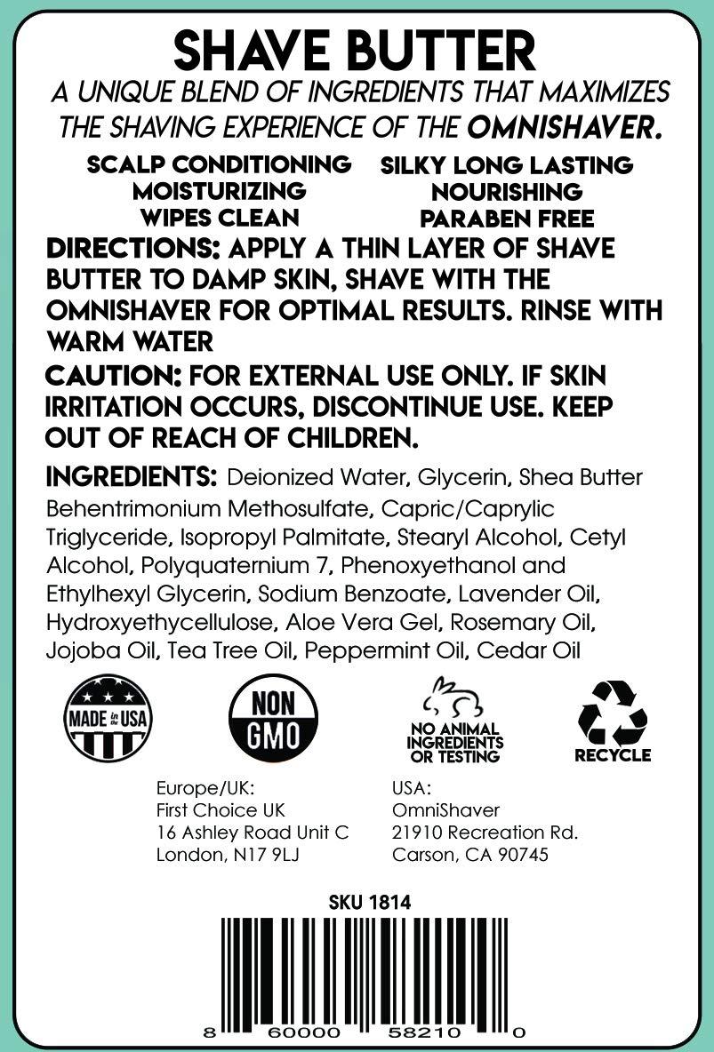 OmniShaver OmniShaver Shave Butter - The BEST Shaving Cream for Head Arms Legs and Body - Head Shaving Soap