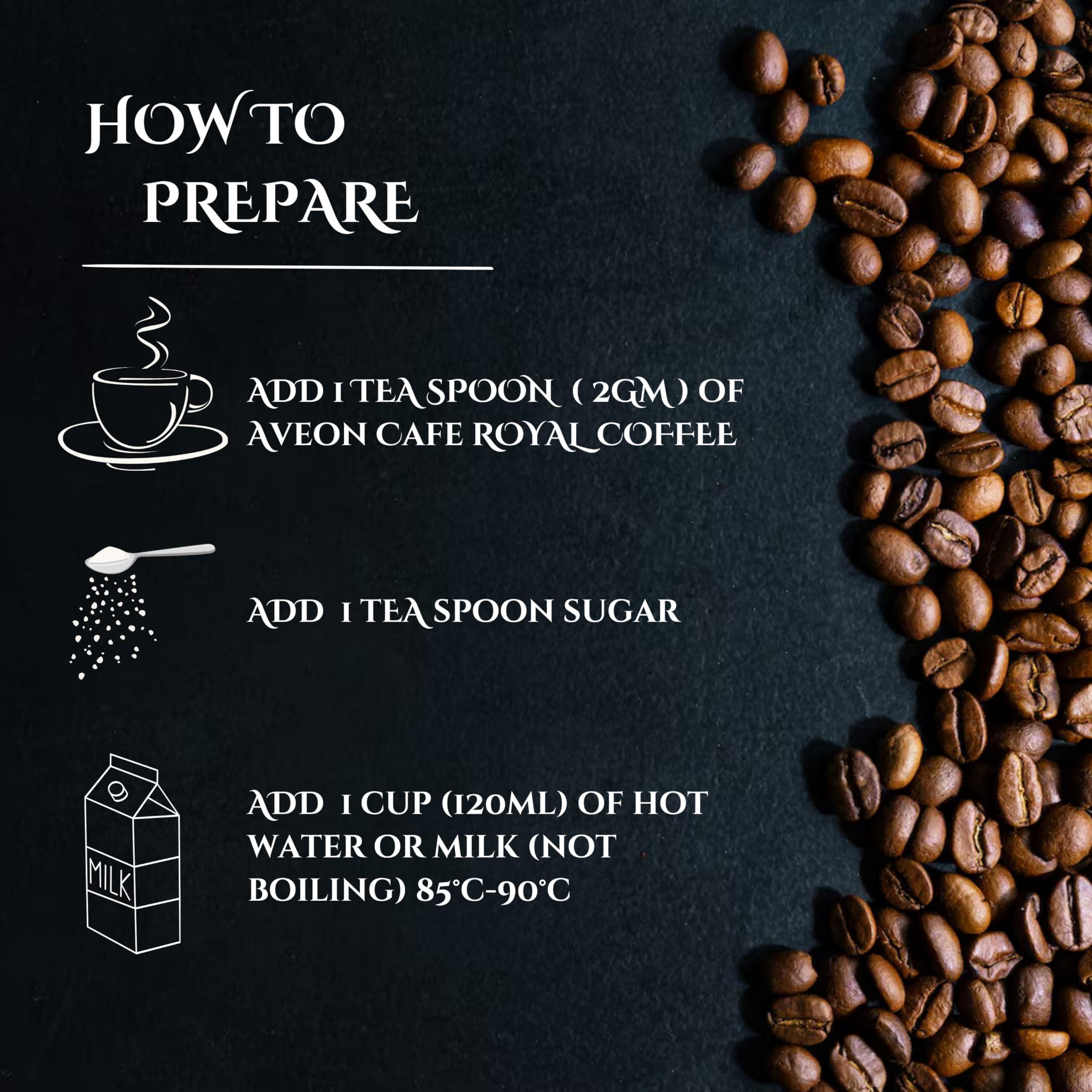 Aveon Cafe Aveon Caf Royale Instant Coffee - 50g Jar | Premium Freeze-Dried Coffee | 100% Coffee Perfection with Arabica and Robusta - 50g