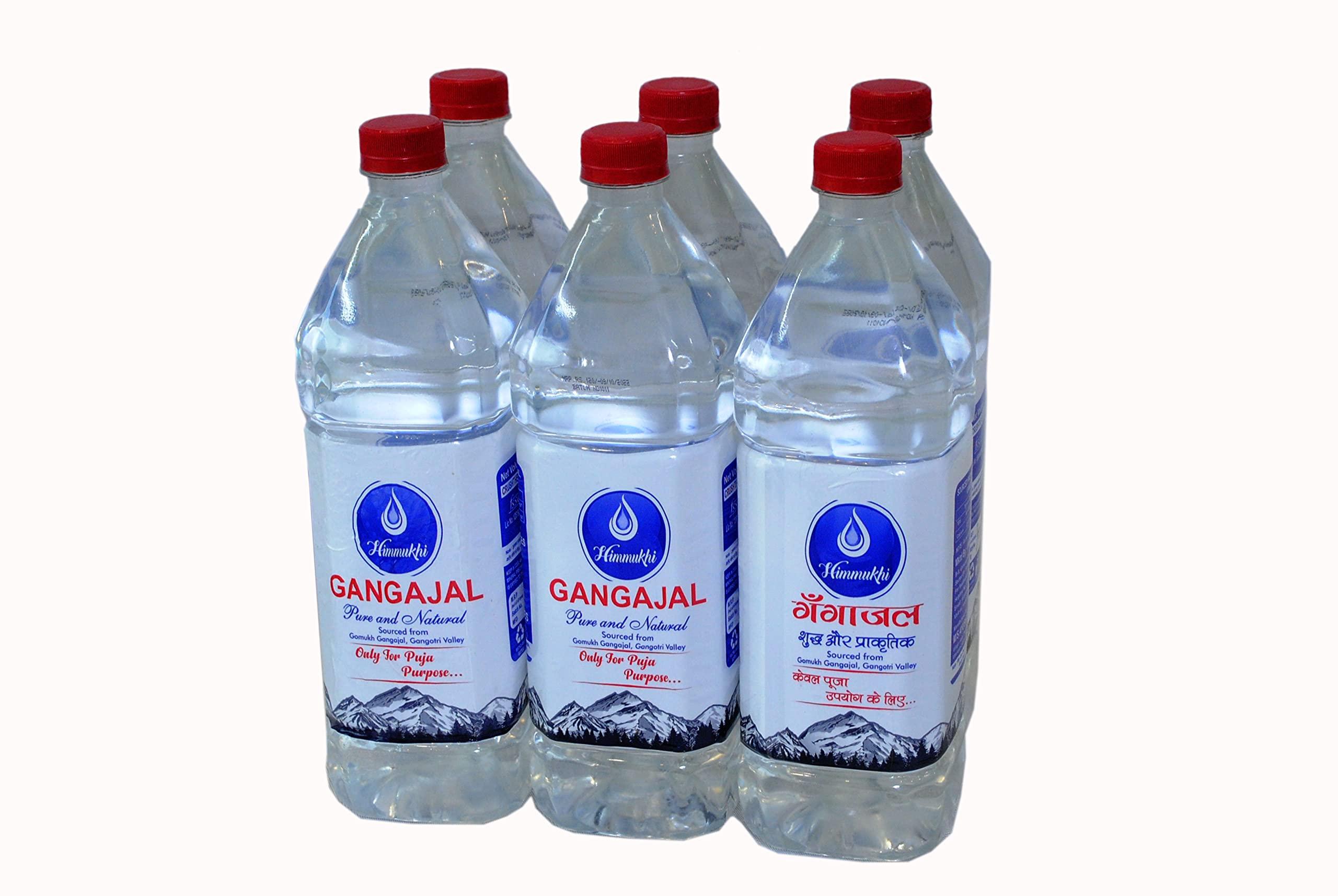 HIMMUKHI HIMMUKHI Pure and Natural Gangajal The Purest Holy Water Directly from Gangotri Valley for Puja Purposes Approved By Uttrakhand Govt. Bottle 6 Pcs (Each Bottle 1 Liter)