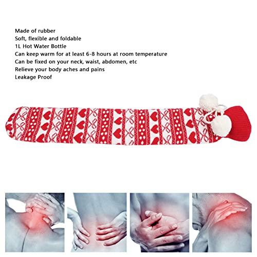 Meiyya Hot Water Bottle, Safe 1L Foldable Portable Soft Flexible Hot Water Bag with Knitted Cover for Neck Waist for Abdomen for Men Women(Butterfly)