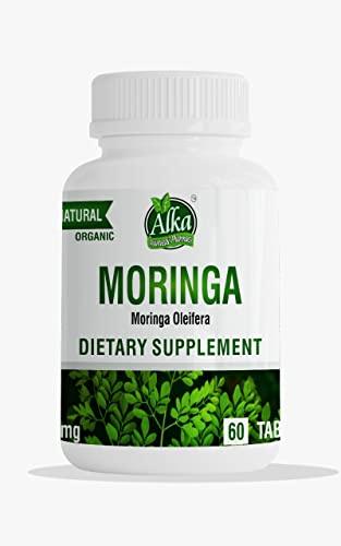 ALKA AYURVEDIC PHARMACY Alka Ayurvedic Pharmacy Organic Moringa Tablet -500 mg, Natural Nervous System, Natural Vitamins & Immune Support (60 Tablets)