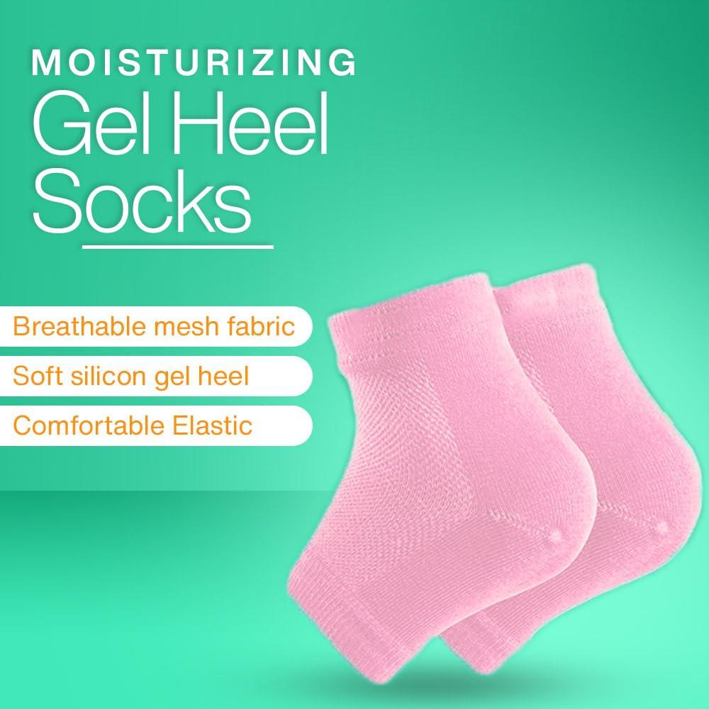 Stepify Stepify Silicone Gel Heel Socks - (Pack of 3 combo) Washable and Reusable Silicon Socks for Men & Women, Heel Pad For Heel Pain, Fore foot pad, Toe Free Heel Pad. (Pink)