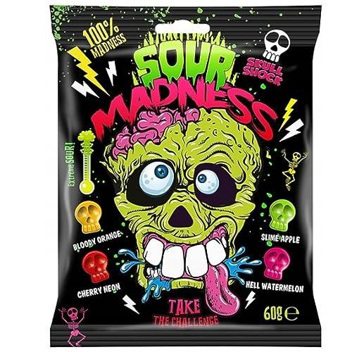 Sour Madness Sour Madness Skull Shape Candy Extreme Sour Take The Challenge 60g (Imported)