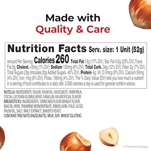 Nutella Nutella Ferrero & Go Hazelnut Spread With Cocoa & Bread Sticks,52G Each (Pack Of 2)