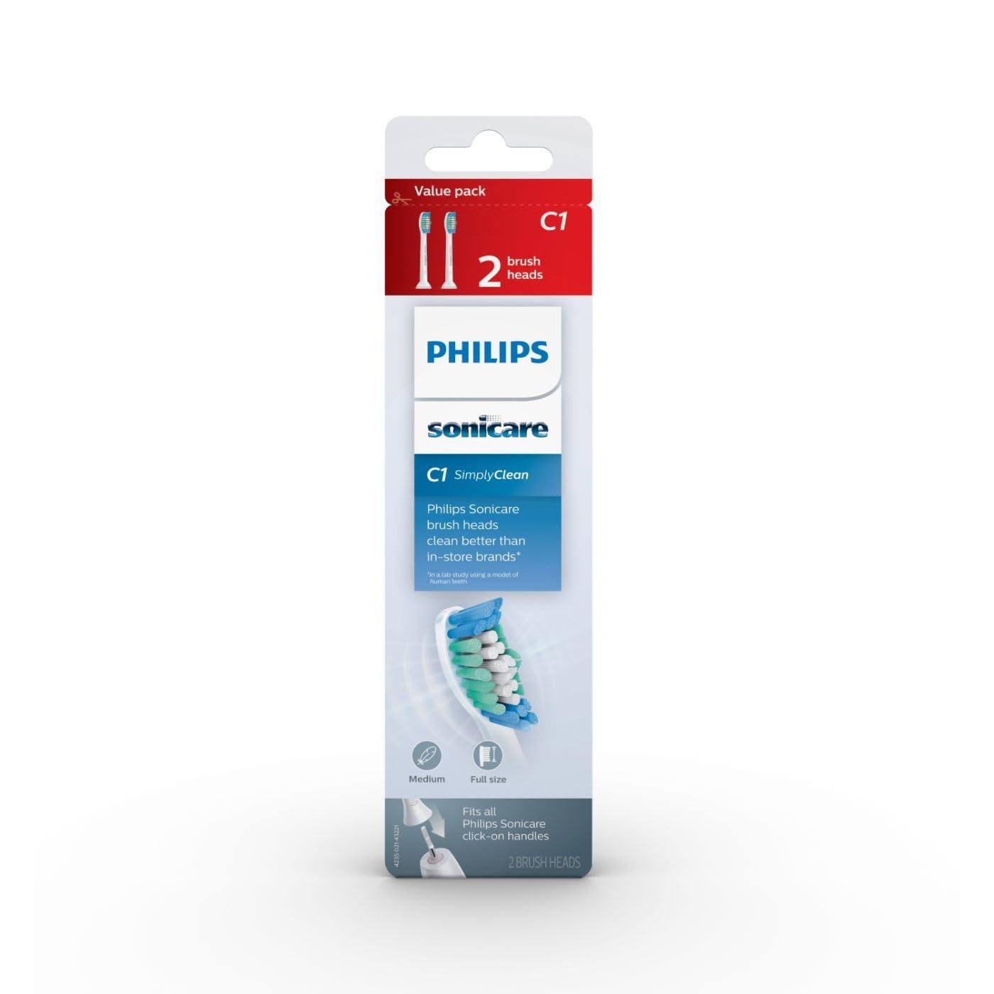 SONICARE Philips Sonicare Simply Clean Brush Head, 2 Count by Philips Sonicare