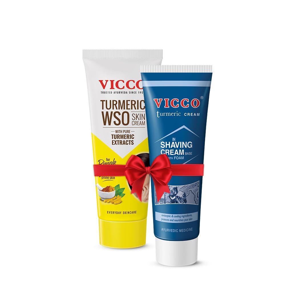 VICCO Vicco WSO-60g+Vicco Shaving Cream-Without Sandalwood Oil-70g