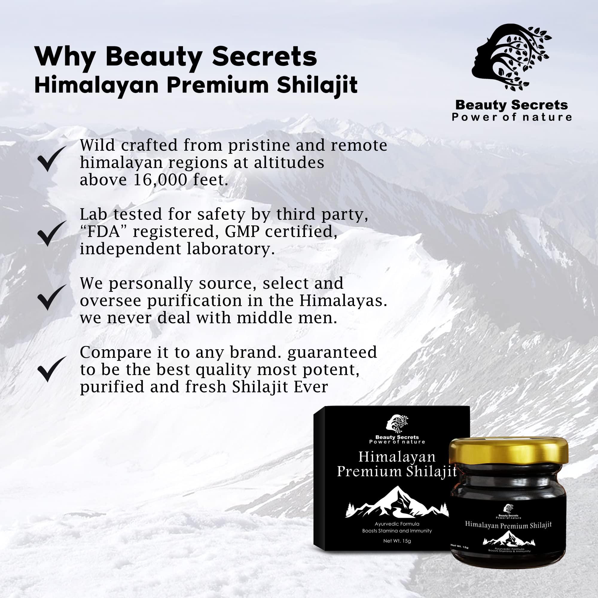 BEAUTY SECRETS Beauty Secrets Pure Himalayan Shilajit Original (Shilajeet Resin) for Men & Women | Boosts Strength, Performance, Immunity, Focus & Metabolism | Purified and Filtered Silajit 20 Gms