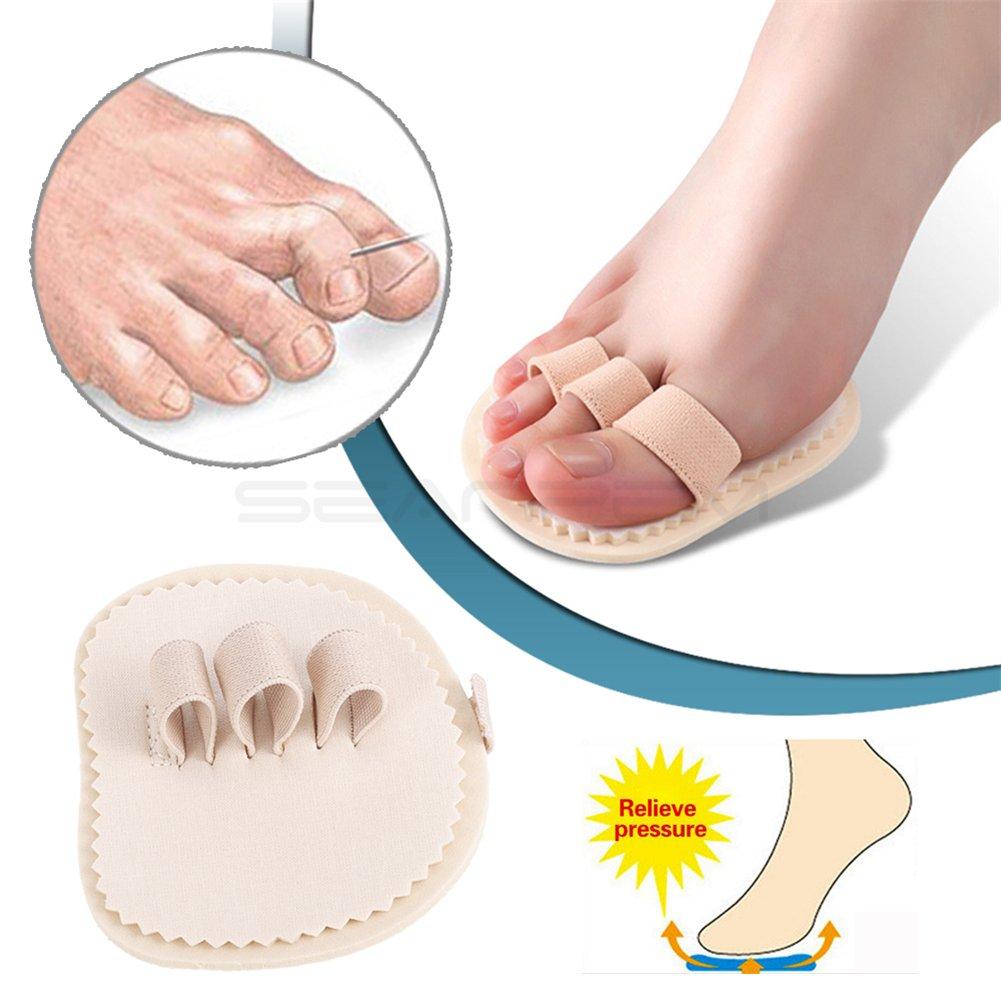 Price Xes Toe Splint & Straightener, Adjustable Loops Hammer Toe Correctors Brace w/Slip-on Cushion Metatarsal Pads for Claw Curled & Crooked Toes - Support Guard for Pre Post Surgery (3 loops right)