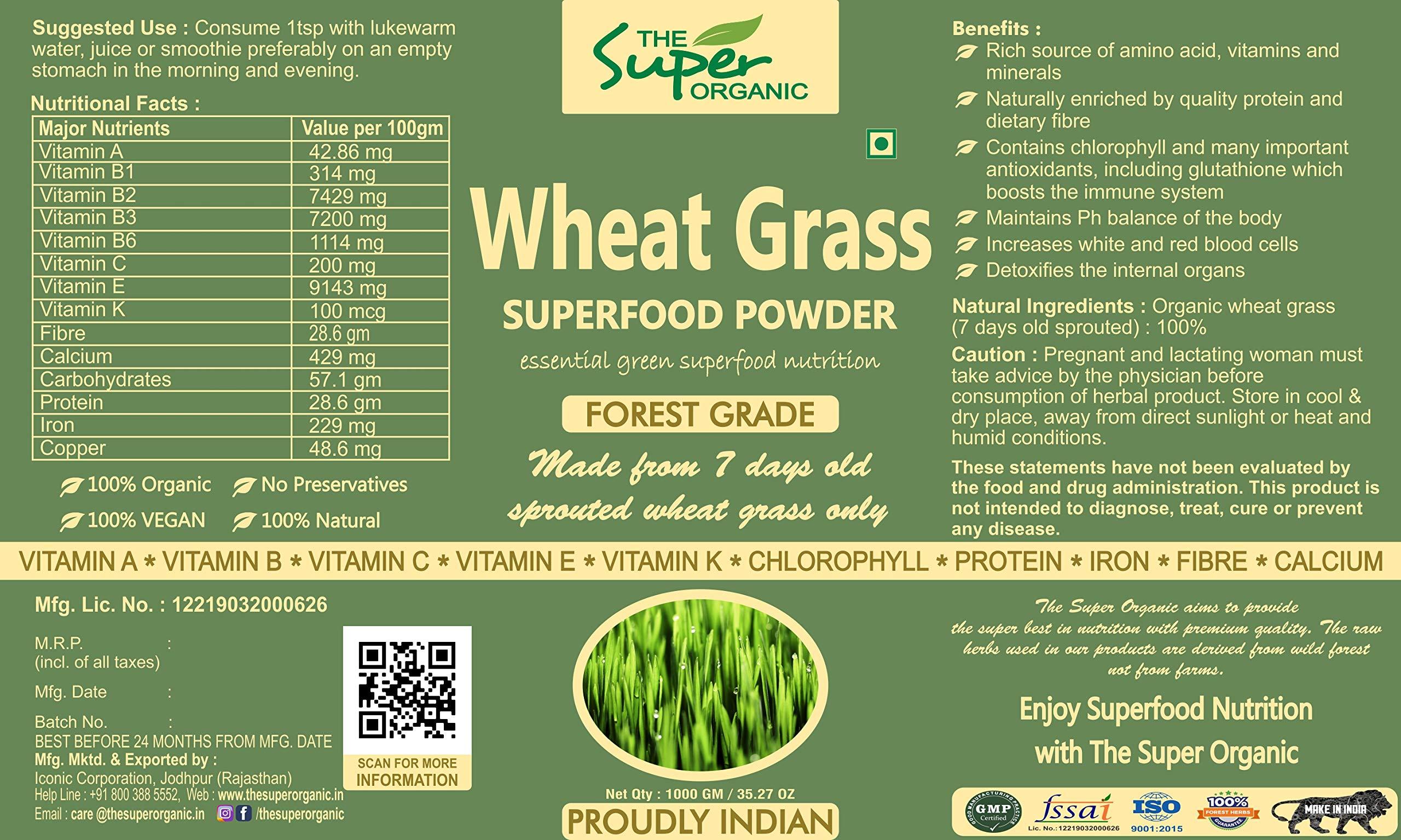 The Super Organic The Super Organic Wheat Grass Powder - 1000gm