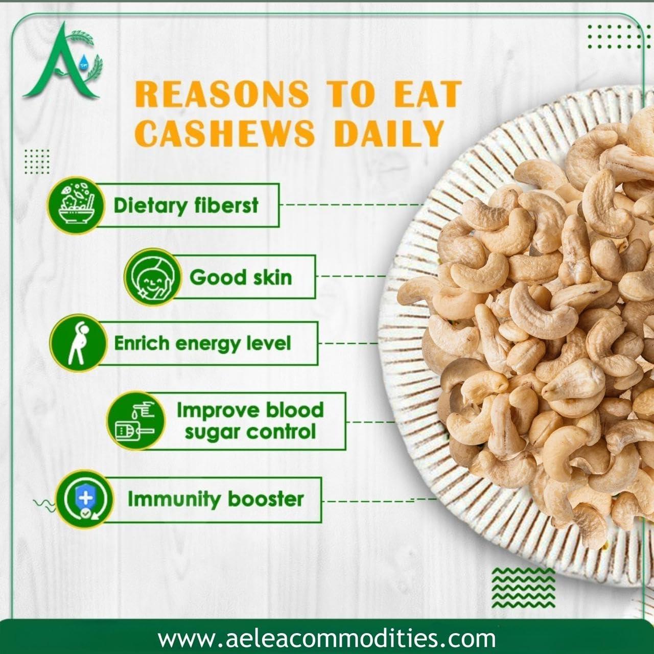 supreme cashew Supreme Plain Cashew | Kaju | whole Cashews 1Kg | Nutritious, Delicious & Crunchy Kaju | Tasty Sweet Cashews for Snacking (W320)