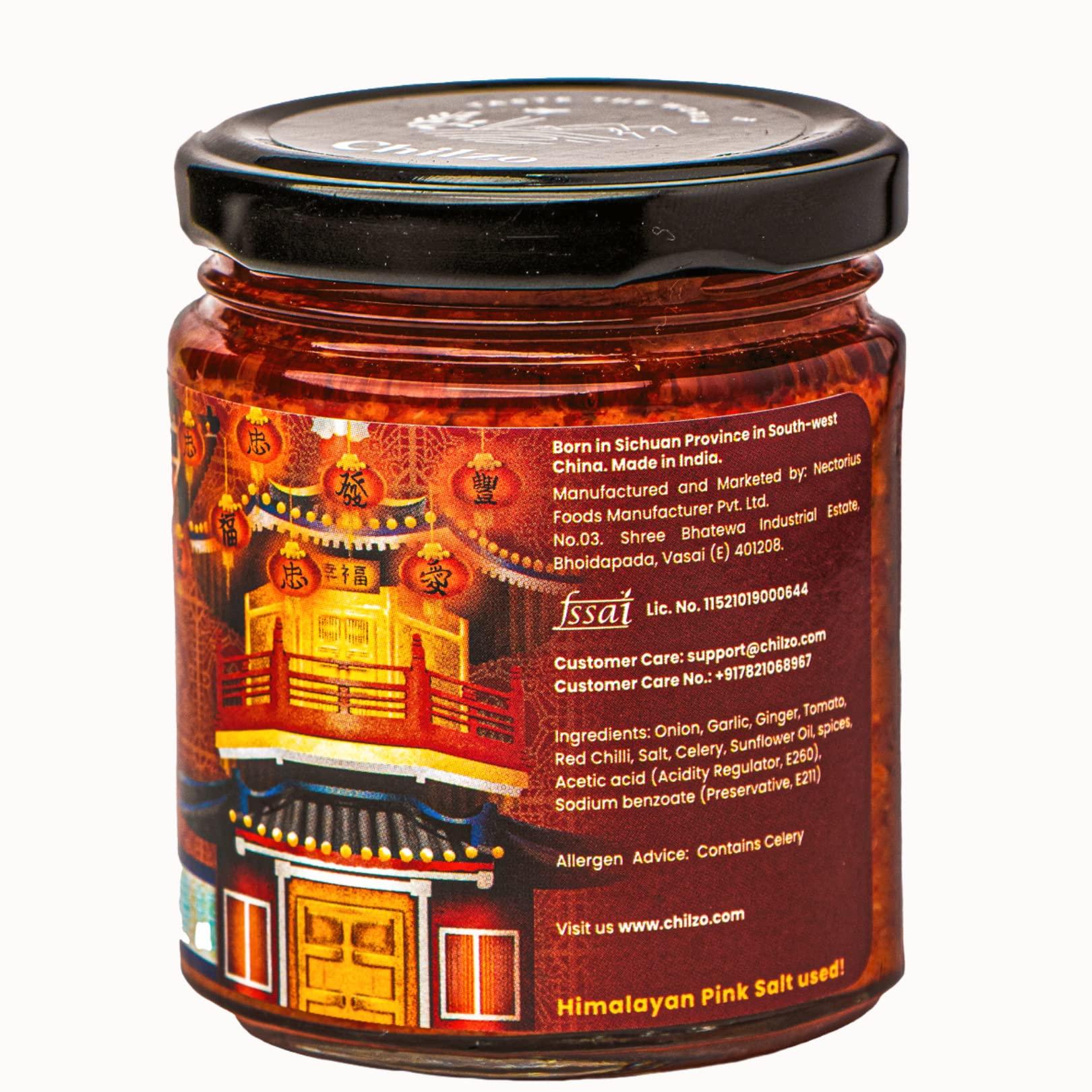 Chilzo Chilzo Schezwan Sauce (200 Gm) | No Sugar | No Msg | No Artificial Flavors/Colors | Made With Real Ingredients| Vegan | Gluten Free