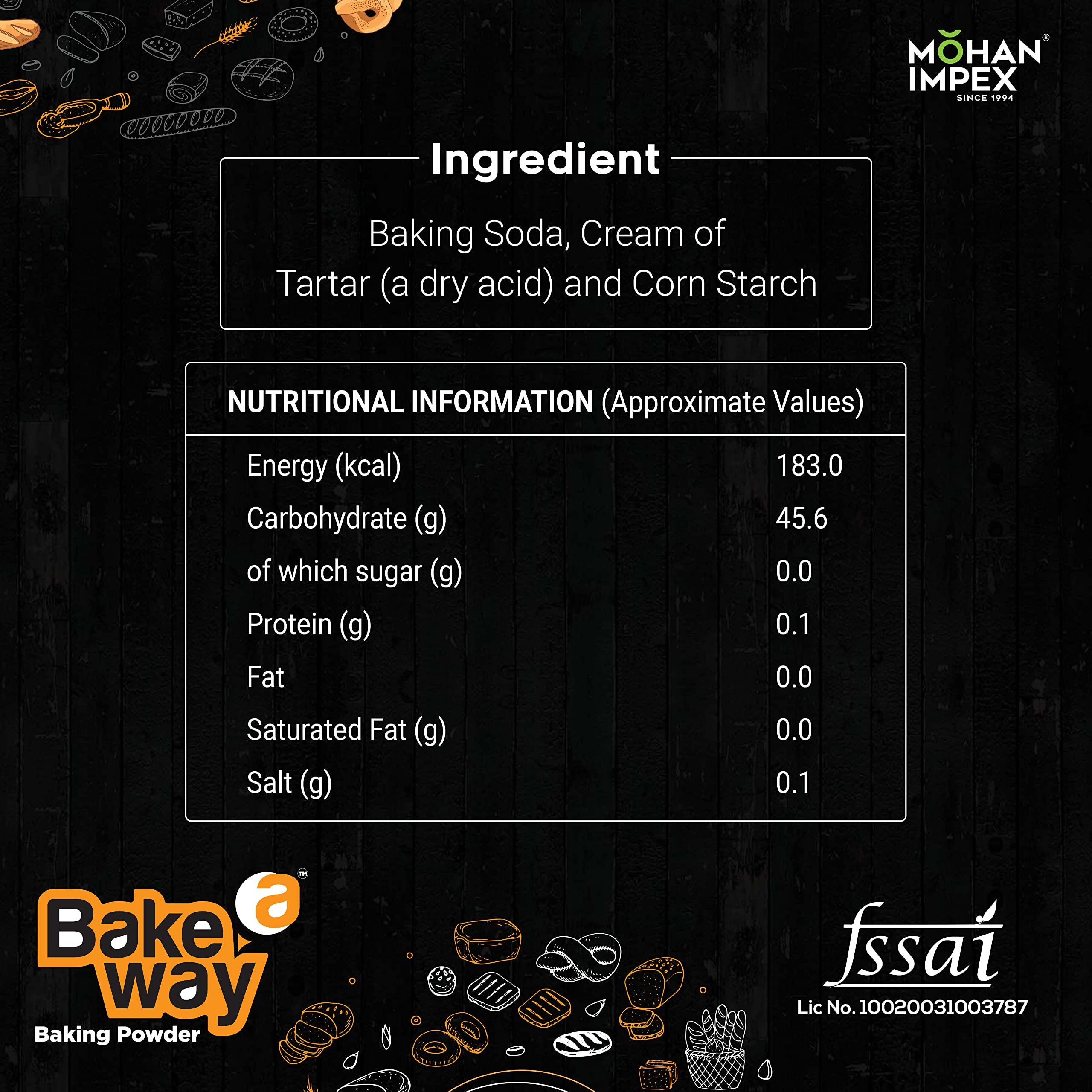 MOHAN IMPEX MOHAN IMPEX Baking Powder, 1 Kg (Pack of 1) | Baking Powder for Baking Cake, Breads, Pizza, Muffins, Dhokla, Idlis, Naans