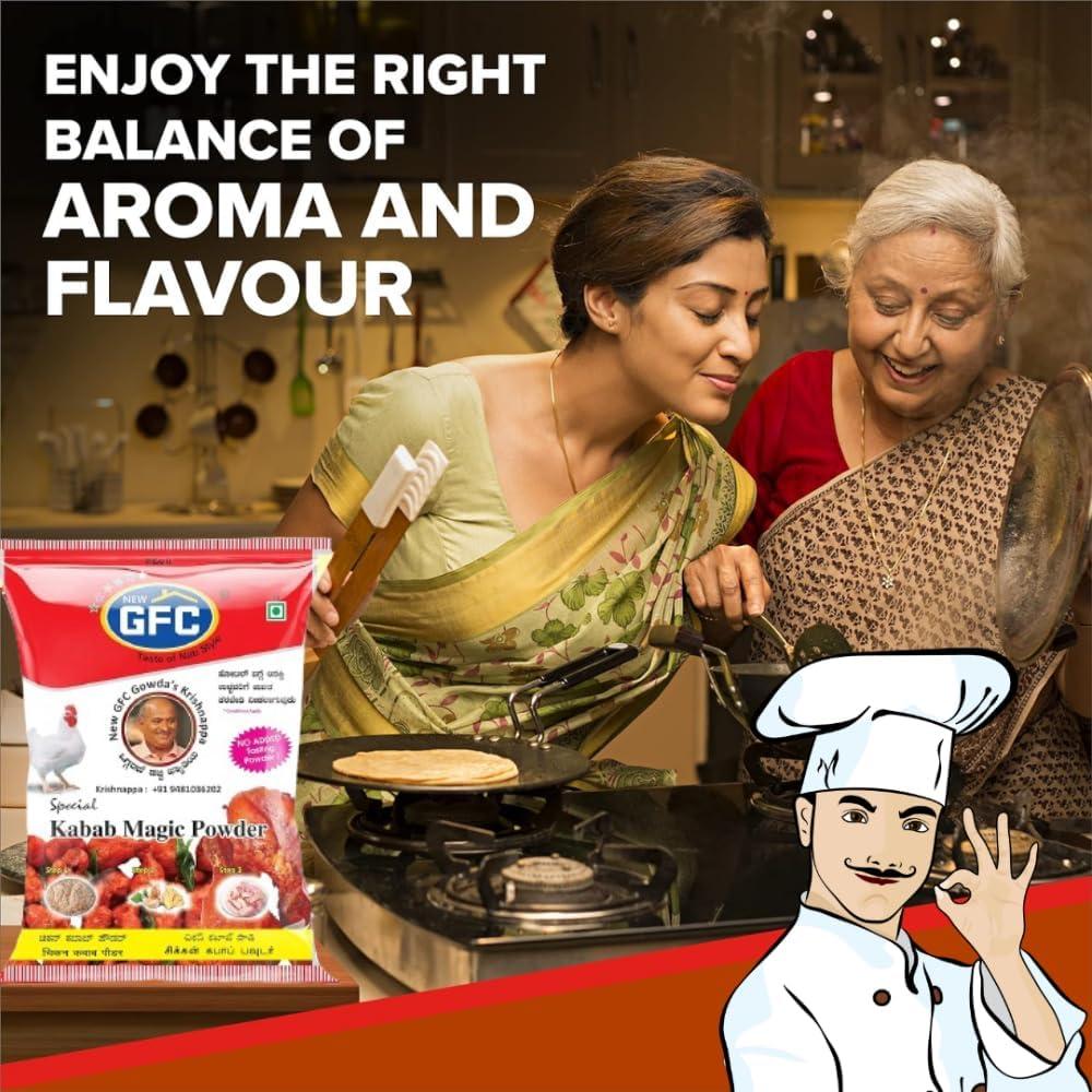 GFC GFC Premium Kabab Masala Powder | Just Marinate & Cook Restaurant Dhaba style | Ready To Cook for Aromatic Flavourful Cooking | Perfect for Cooking, Instant Kabab Masala Ready To Use -1 Kg (Pack of 5)