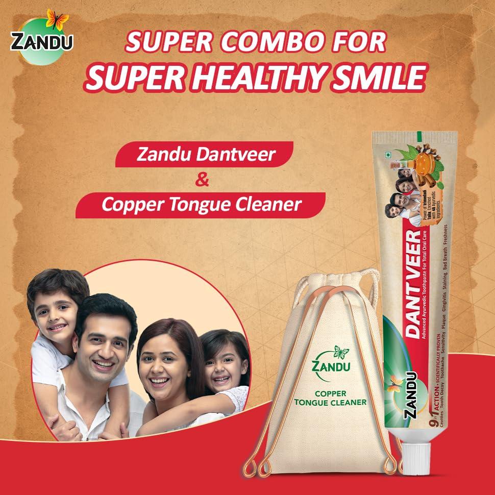 Zandu Zandu Dant Veer 200 Gm + Copper tounge cleaner