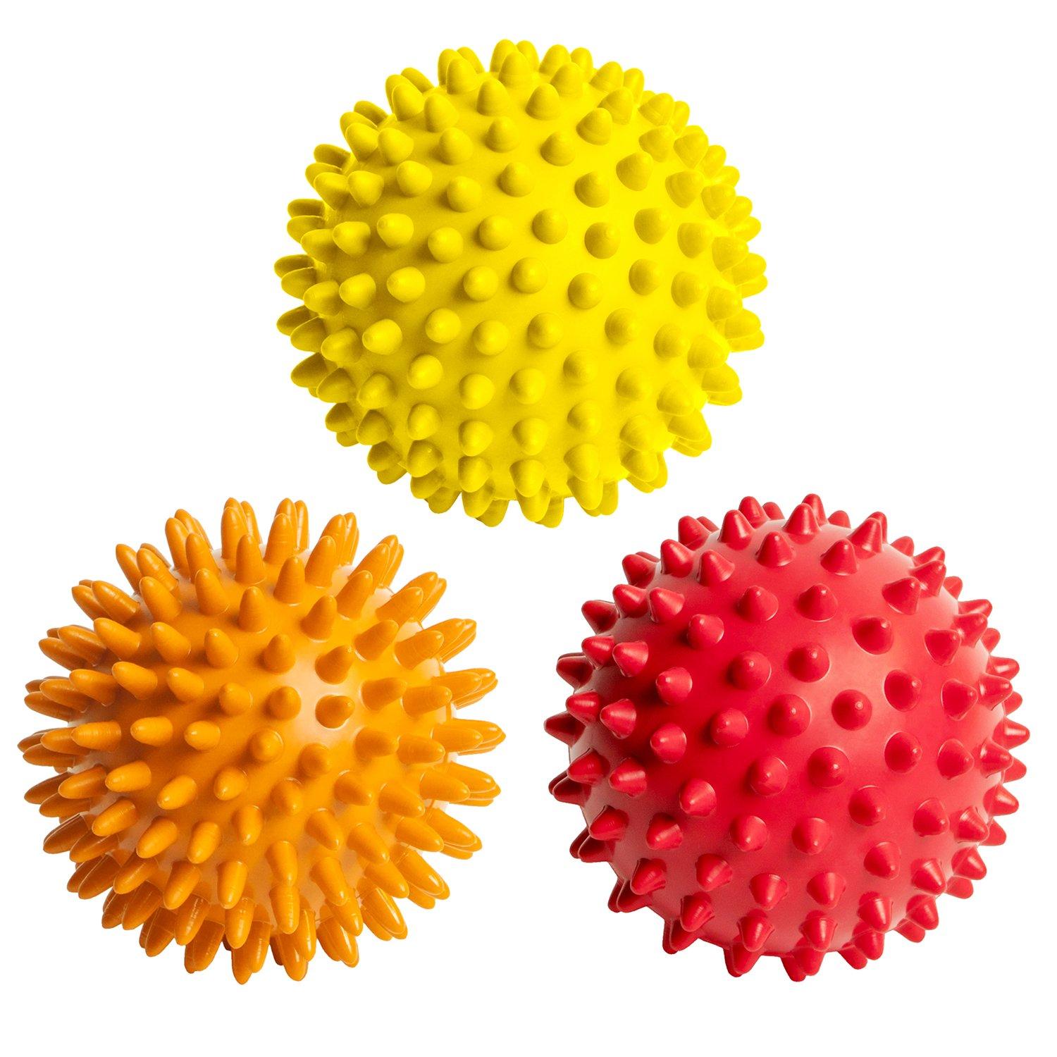 Octorox Octorox 3 Spiky Massage Balls For Plantar Fasciitis,Deep Tissue,Back,Foot Massage. Spiky Massage Roller,Exercise,Stress Relief,Trigger Roller Ball For Feet,Back,Neck Muscles,Plantar Treatment
