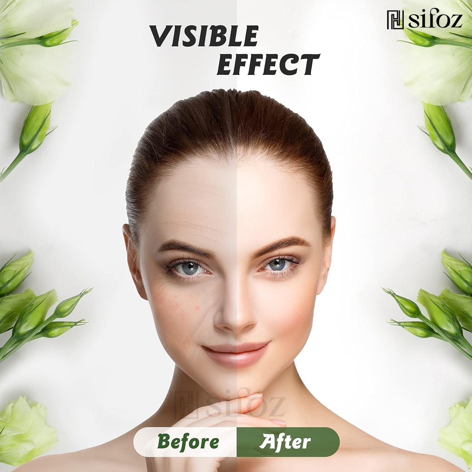 Sifoz Sifoz Jade Roller & Gua Sha Set Face Roller Anti-Aging Facial Roller Natural Green Jade Beauty Massager Tool Skin Care Tool for Face Neck Eye to Reduce Wrinkles and Relax Body Muscles