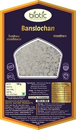 Biotic Biotic Banslochan Tabasheer Original (Bambusa Arundinaces) Tabashir - Vanslochan - 200 gm (Pack of 2)