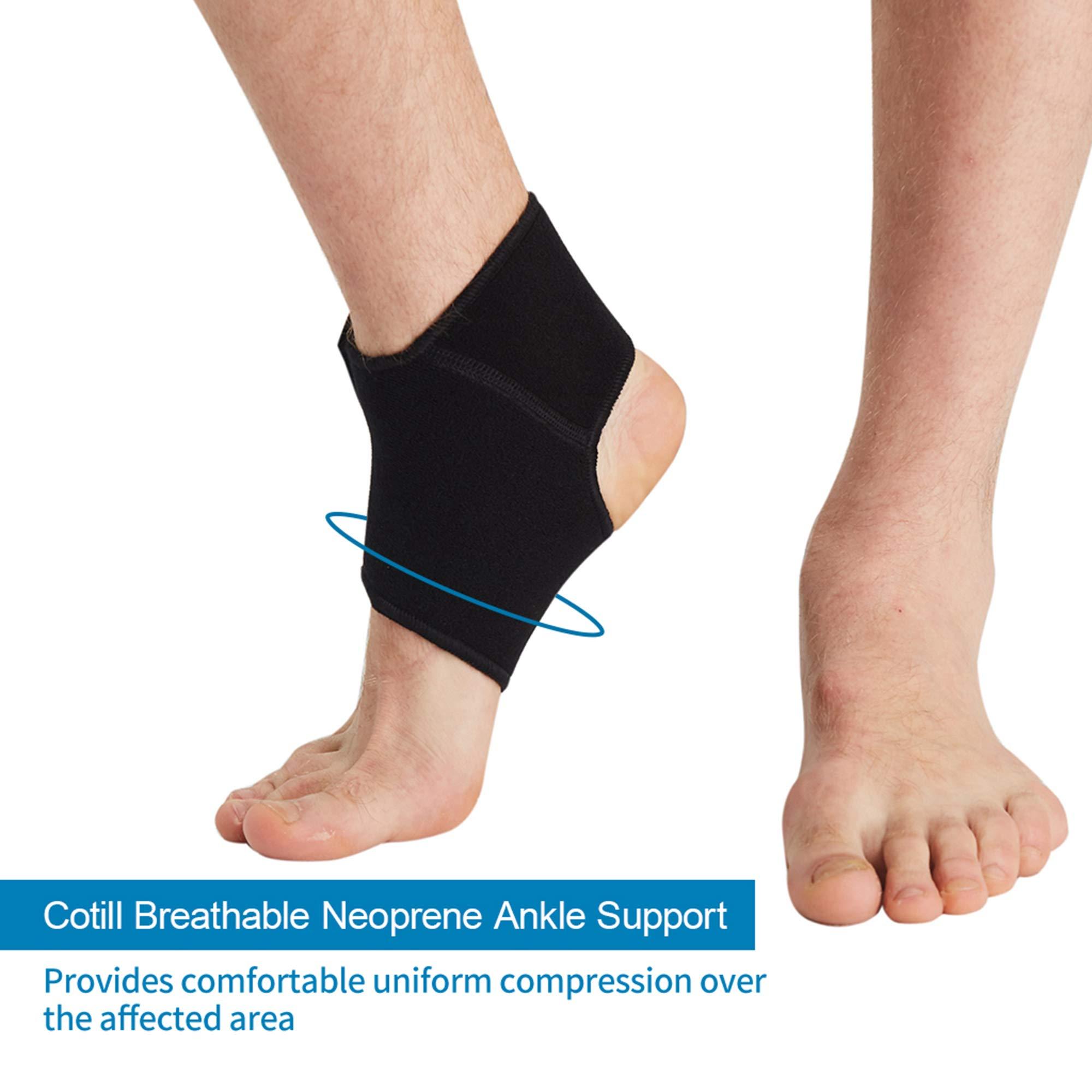 Cotill Cotill Ankle Support for Men and Women - Neoprene Breathable Adjustable Ankle Brace Sprain for Running, Basketball (Large)