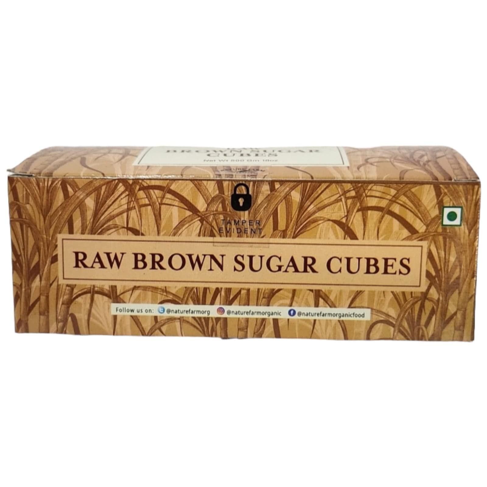 Nature Farm Organic Nature Farm Organic Brown sugar cubes 500g Half Teaspoon sized cubes for Tea Coffee Milk Approx 200 cubes