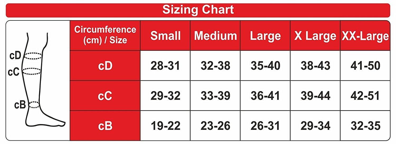 Ontex Ontex Cotton Compression Stockings for Varicose Veins Class 2 | Compression Socks for Women & Men | Varicose Vein Stockings | vericose socks for women | Knee Length - XXX-LARGE