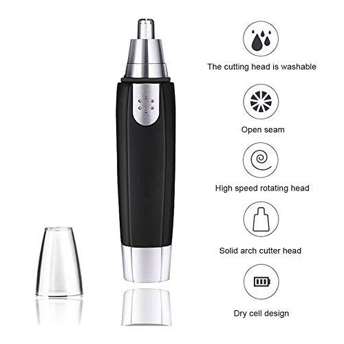 Qnotici YD-101 Nose Hair Trimmer Painless Ear Facial Hair Removal Water Resistant Hygienic Clipper Mirror Design for Nose Ear Eyebrow