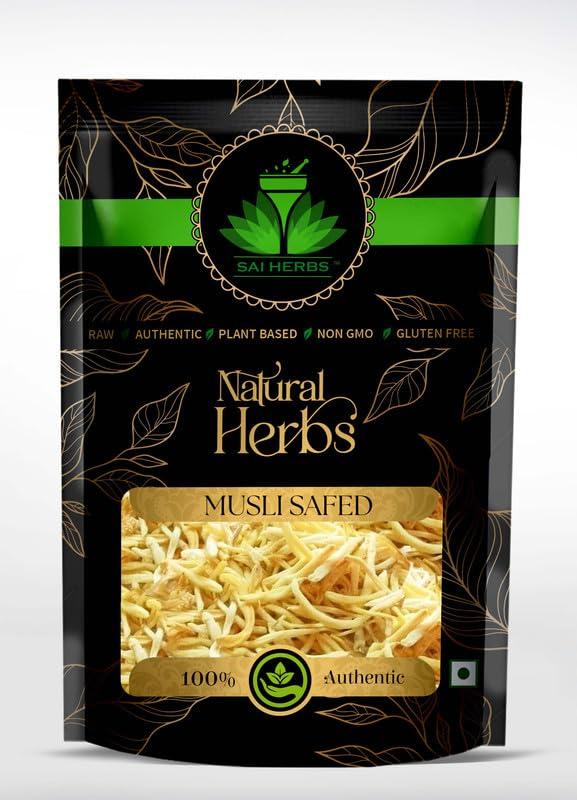 SAI HERBS SAI HERBS Musli Safed Ayurvedic Raw Herb - Chlorophytum Borivilianum Ayurvedic Raw Herb - White Musli Ayurvedic Raw Herb - Pure & Natural (250 Grams)
