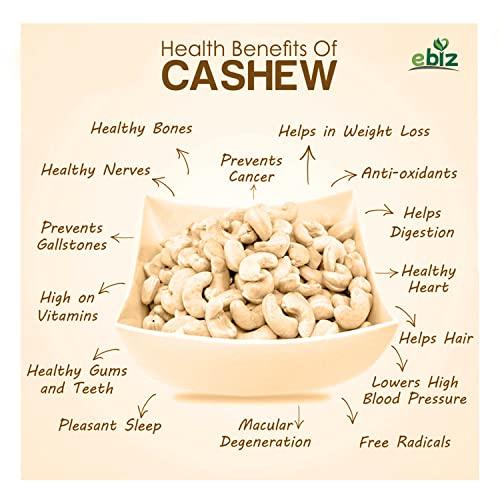 EBIZ eBiz 100% Natural Premium 500g Whole Cashews | Whole Crunchy Cashew | Premium Kaju nuts | Nutritious & Delicious | Dry Fruits Nuts | Source of Minerals & Vitamins (500 g)