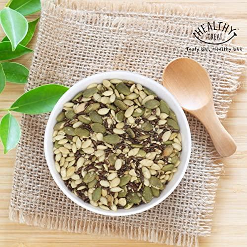 Healthy Treat Healthy Treat Roasted 5 In 1 Super Seeds Mix 150Gm|Trail Mix|Seeds Mix|Roasted Seeds Mix For Eating|A Blend Of Pumpkin Seeds,Flax Seeds,Watermelon Seeds,Chia Seeds,& Sesame Seeds|Mixed Seeds