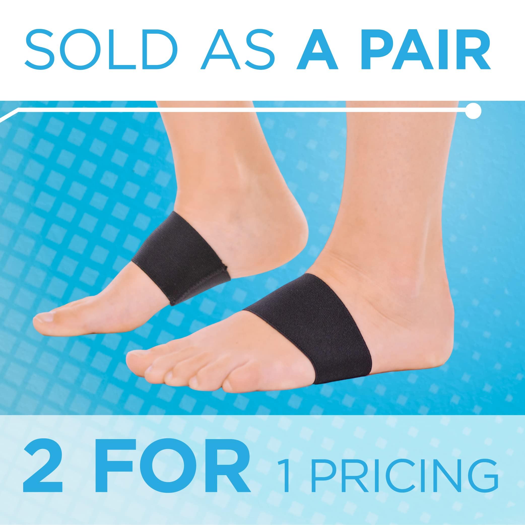 BraceAbility BraceAbility Plantar Fasciitis Arch Support Bands - Pair of Durable Foot Brace Compression Sleeve Inserts for Fallen Arches, Flat Foot Correction, Heel Spur Pain Relief and Muscle Strains (Pack of 2)