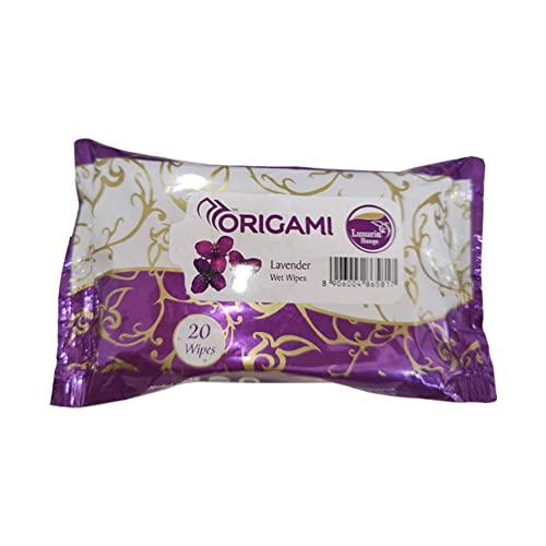 Origami Origami Luxuria Wet Wipes/Wet Tissue/Wet Facial Tissue - 15 x 20 cm - 20 Pulls Per Pack - Pack of 4-80 Wipes - Assorted Fragrances