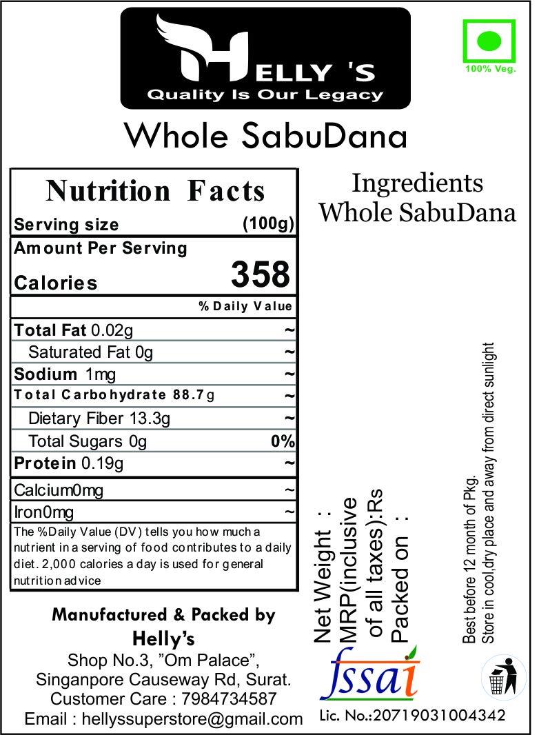 Helly's Helly's™ Sabudana ( Sago / Tapioca Pearls/ Tapioca Balls ) | 1 Kg - Zip Lock Pack