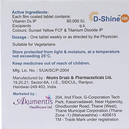 D-Shine D-Shine 60K Tablets - 4 Count (Pack of 2)