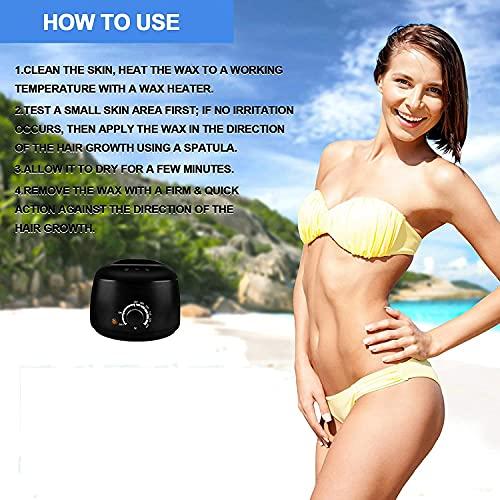 Yorten Yorten Wax Beans for Painless Hair Removal Wax For Men And Women Brazilian Waxing for Face Eyebrow Back Chest Bikini Areas, Upper Lips Legs 10pcs Wax Spatulas (Beans100g pac)(4)