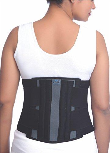 Elnova Lumbo Sacral Corset (Back Pain Belt) (X-Large - For Hip Circumference of 100-110 cm, Black) image-1