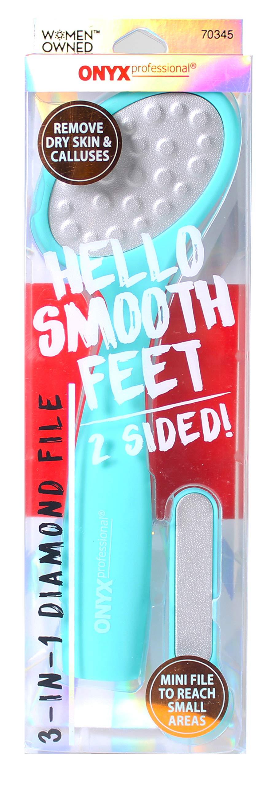 Onyx Professional Onyx Professional 3 in 1 Diamond Foot Scrubber/for Feet, Callus Remover, Dead Skin, Dry Cracked Heels, Corns/Foot File Scrubber Exfoliator Removes Hard Rough Dry Cracked Skin