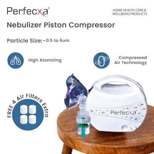 Perfecxa Perfecxa Portable Compressor Nebulizer Machine For Adults & Kids, Made In India with 18 Months Warranty, Nebulizer Kit for Adult and Kids Available inside the Box and 5 Filter