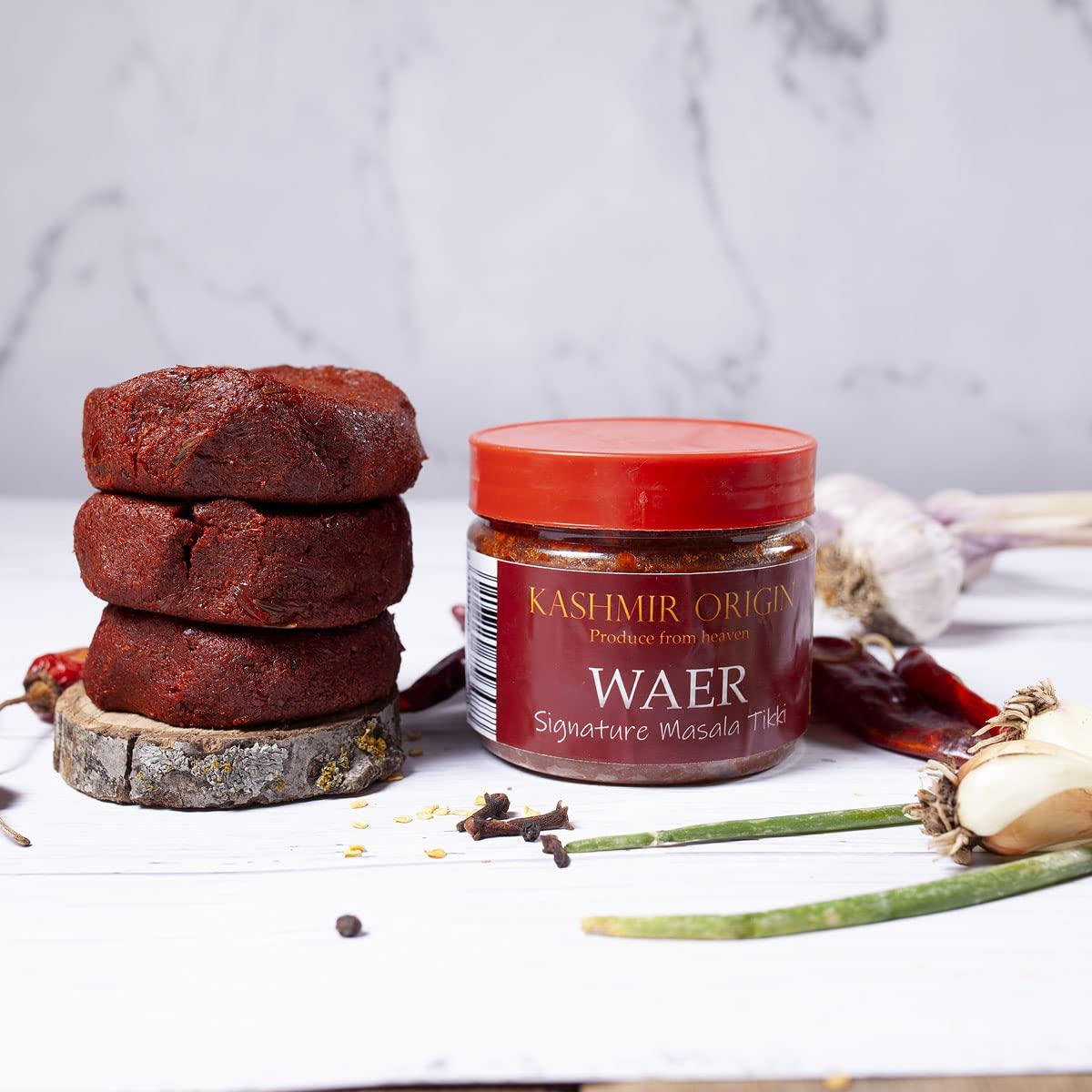 KASHMIR ORIGIN KASHMIR ORIGIN Traditional Kashmiri Masala Tikki | Waer Masala Ready to Use Tadka Masala| Mixed with Kashmiri Shallots & Kashmiri garlic (350 Gram)