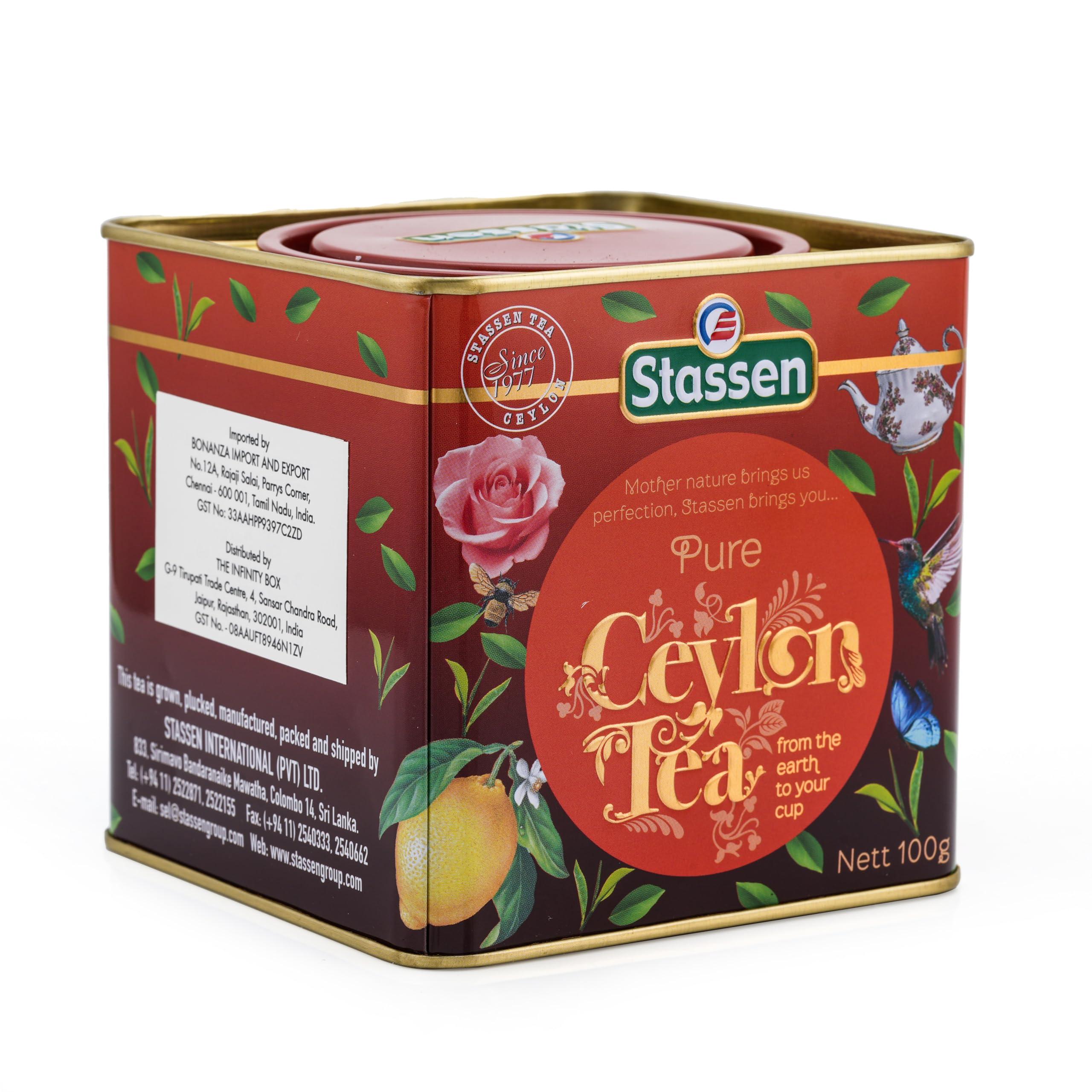 TIB-The Infinity Box TIB-The Infinity Box Raw Ceylon Tea Tin 100g Imported Unflavoured Black Tea Tin Pack 100g | Pack Of 3