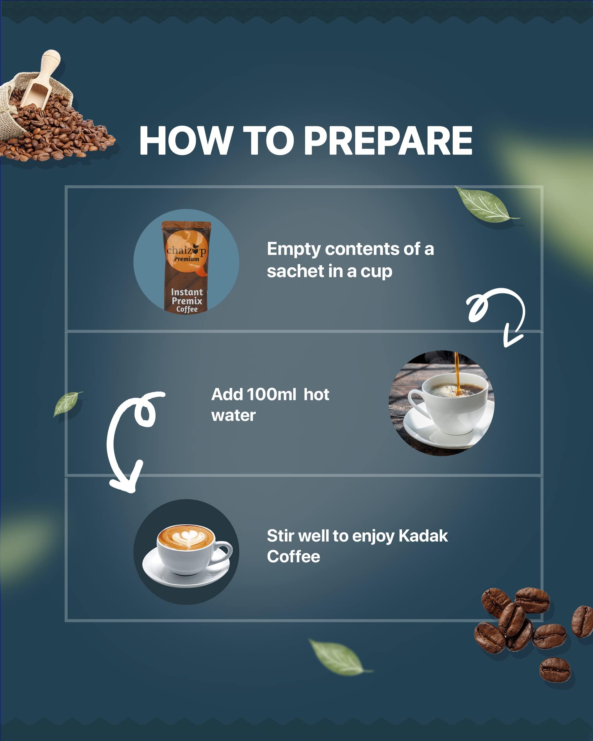 Chaizup Chaizup Instant Premix Coffee 30 Sachets, 20gm x 30 Sachets, 30 Serves, 480gm, Ready To Drink Premix Coffee, Premix Coffee Powder, 1 Min Coffee