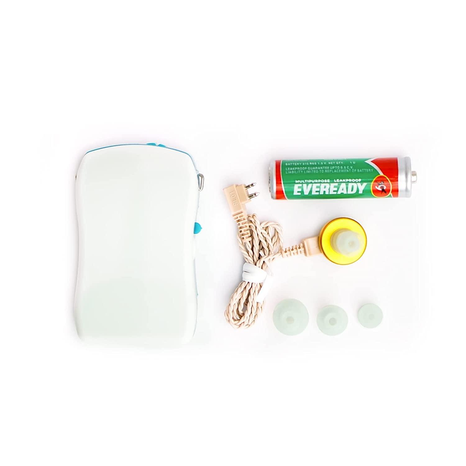 REX SOUND REX SOUND Premium High Power 8 Channel Ear Machine,Easy To Use Hearing Aid, Kaan ki Machine Pocket Model Hearing Aids Machine for Old age, Good Quality Wired Body Level Hearing Aid