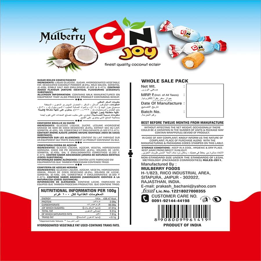 Mulberry Mulberry CN Joy Coconut Toffee 650g | Delicious Individually Wrapped Coconut Flavor Toffees | Birthday Toffee Pack/Gift Pack | 650 gms