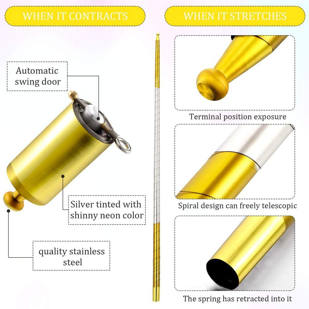 Surakey Pocket Staff Magic Telescopic Stick | Elevated Staff Stick I Collapsible Retractable Expandable Bow Extendable Portable Expanding Metal Cane Pop Out Wands (150cm Silver)