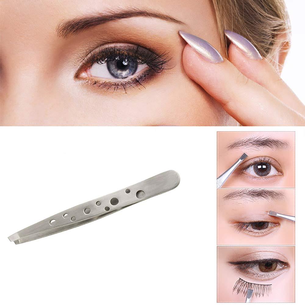 Haoweida Stainless Steel Slant Tip Tweezer - The Best Professional Precision Eyebrow Tweezers,Surgical Grade Stainless Steel for Professional Eyebrow Shaping and Facial Hair Removal 1PC