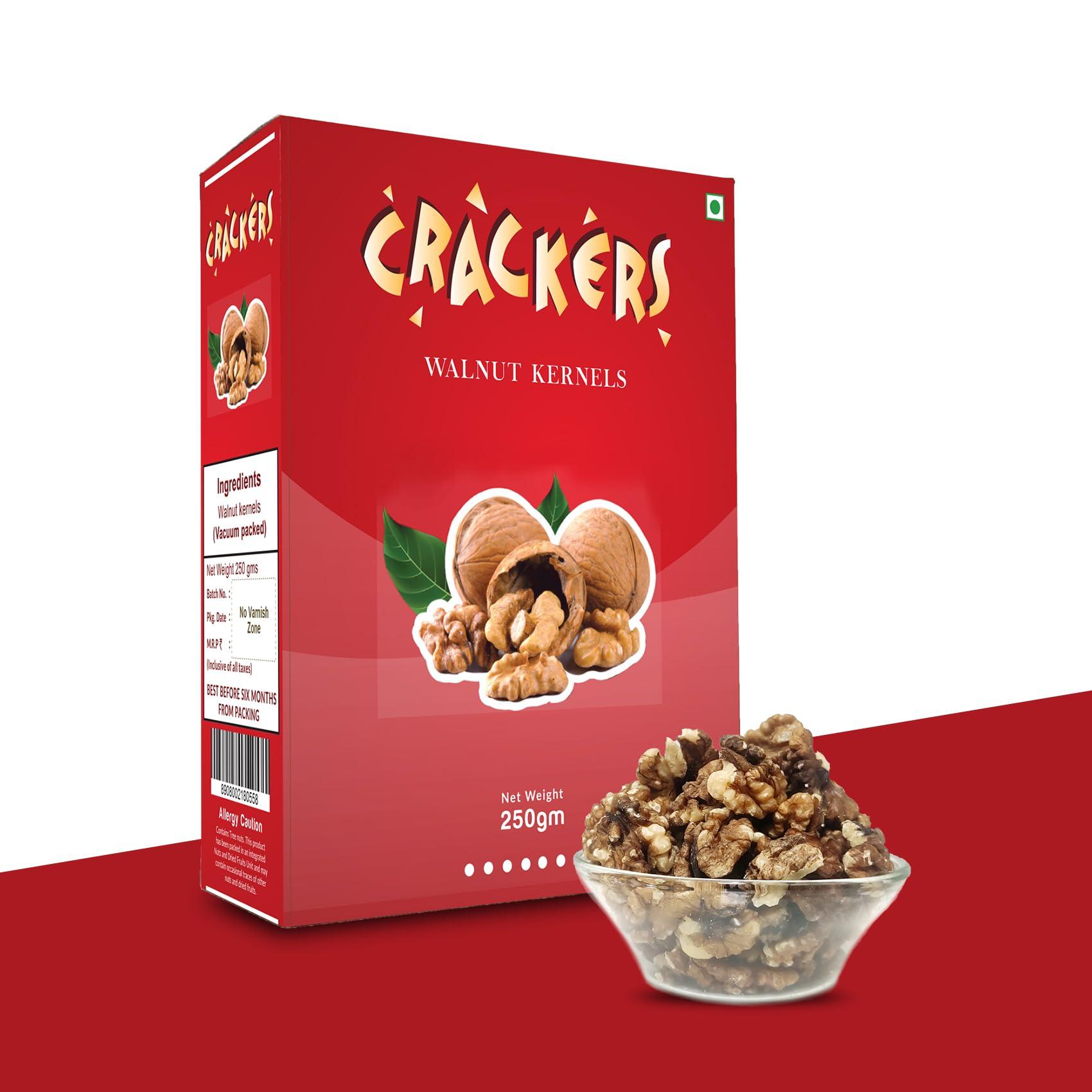 GO Go Crackers Kashmiri Brown Walnuts Kernels Without Shell -Pack of 2 x250 g